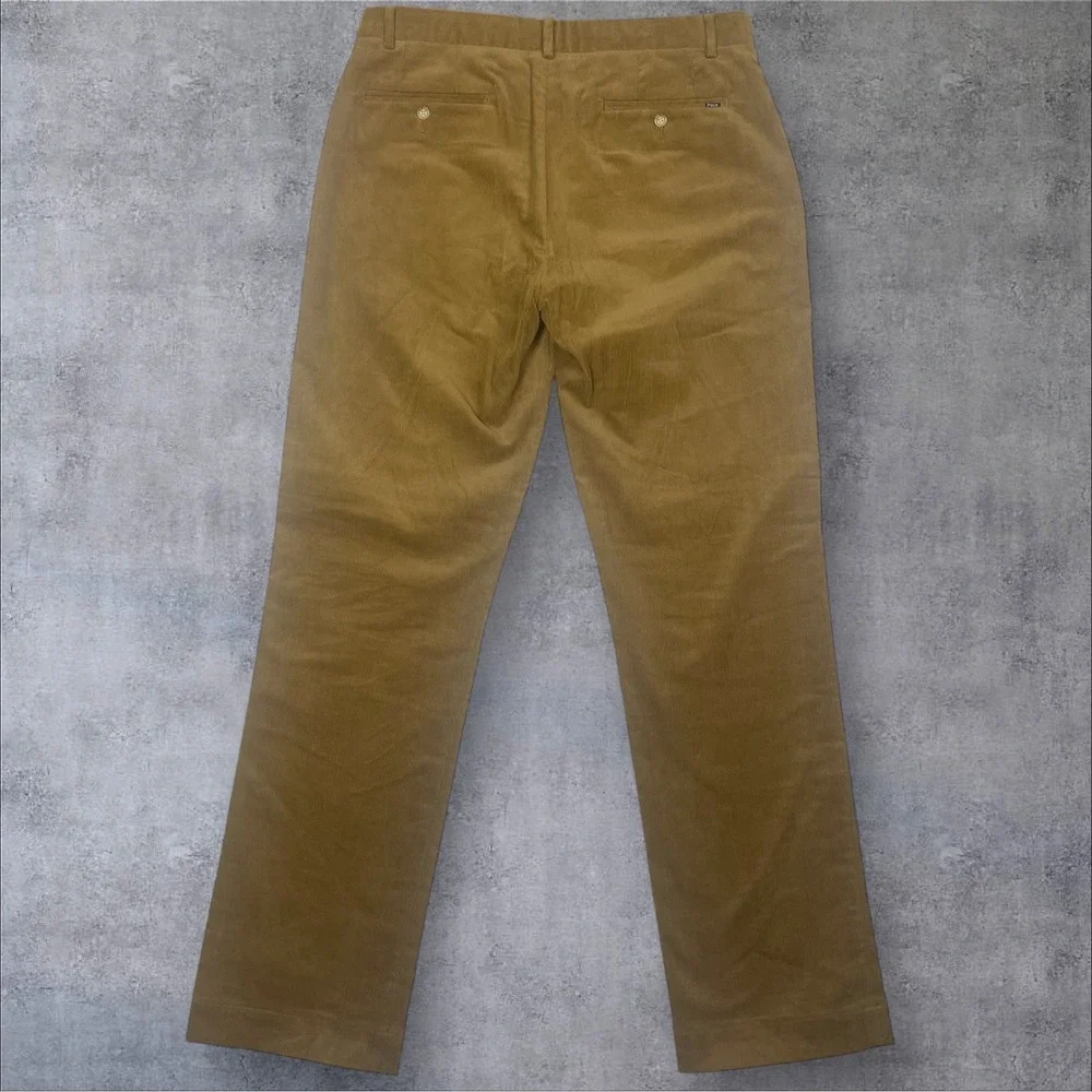 Polo Ralph Lauren Corduroy Chino Pants Mens 34x34 Flat Front Stretch Classic Fit